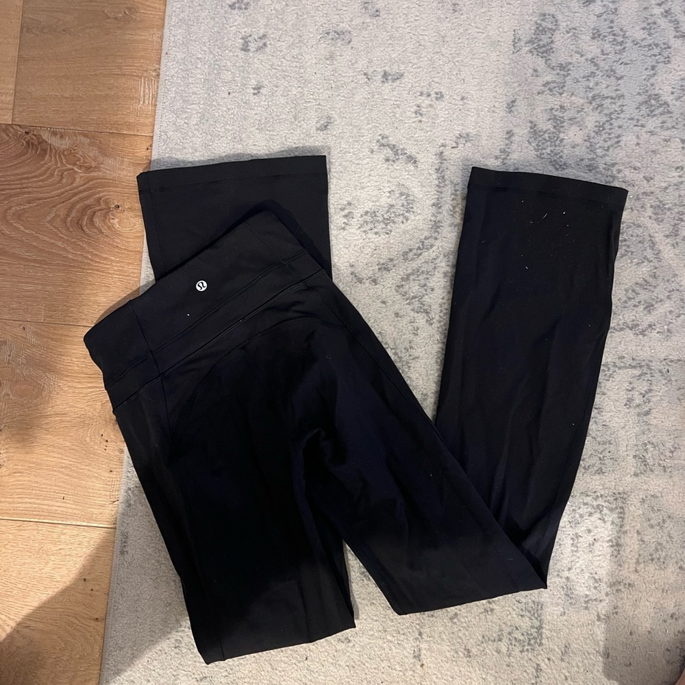 lululemon athletica Black Leggings wide leg high waist